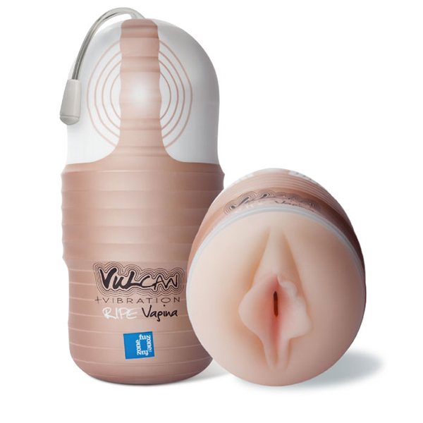 Masturbador Em Cyber Skin Vibrador Vulcan Pussy Cor Bege