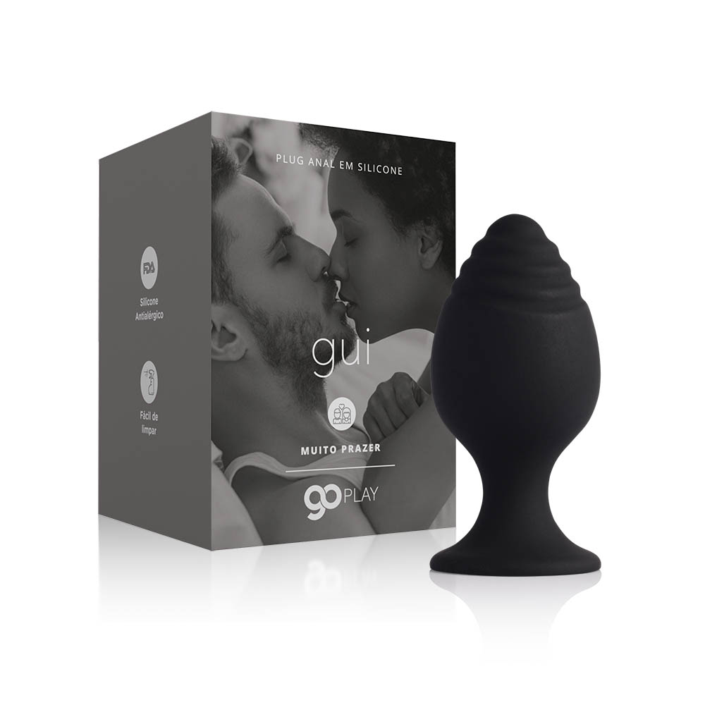 Plug Anal Em Silicone Go Play Gui Pequeno Preto Cm X Cm