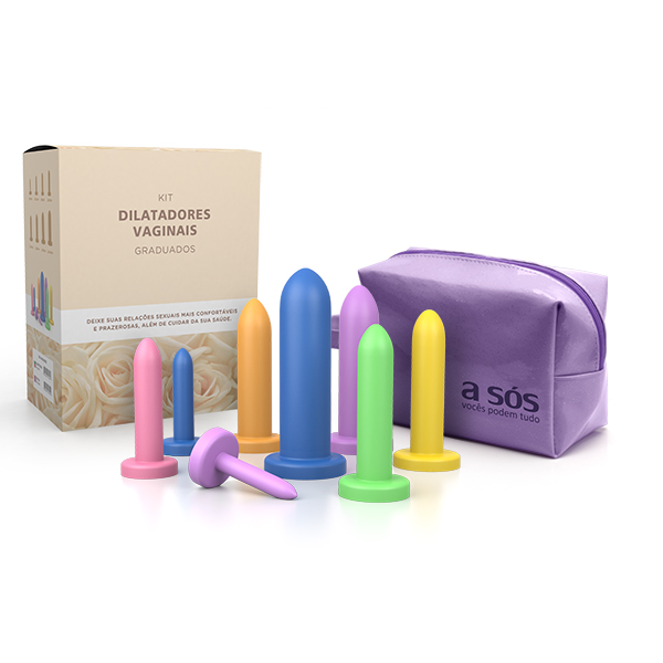 Kit Dilatadores Vaginais A Sós Coloridos 08 Unidades Brincadeira